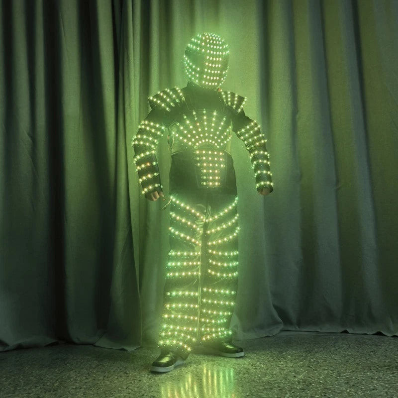 LED Robot 7 Colors Changing Luminous Armor Clothing Helmet Bar DJ Shows Costume 07FC0E-D4 - KOEEK
