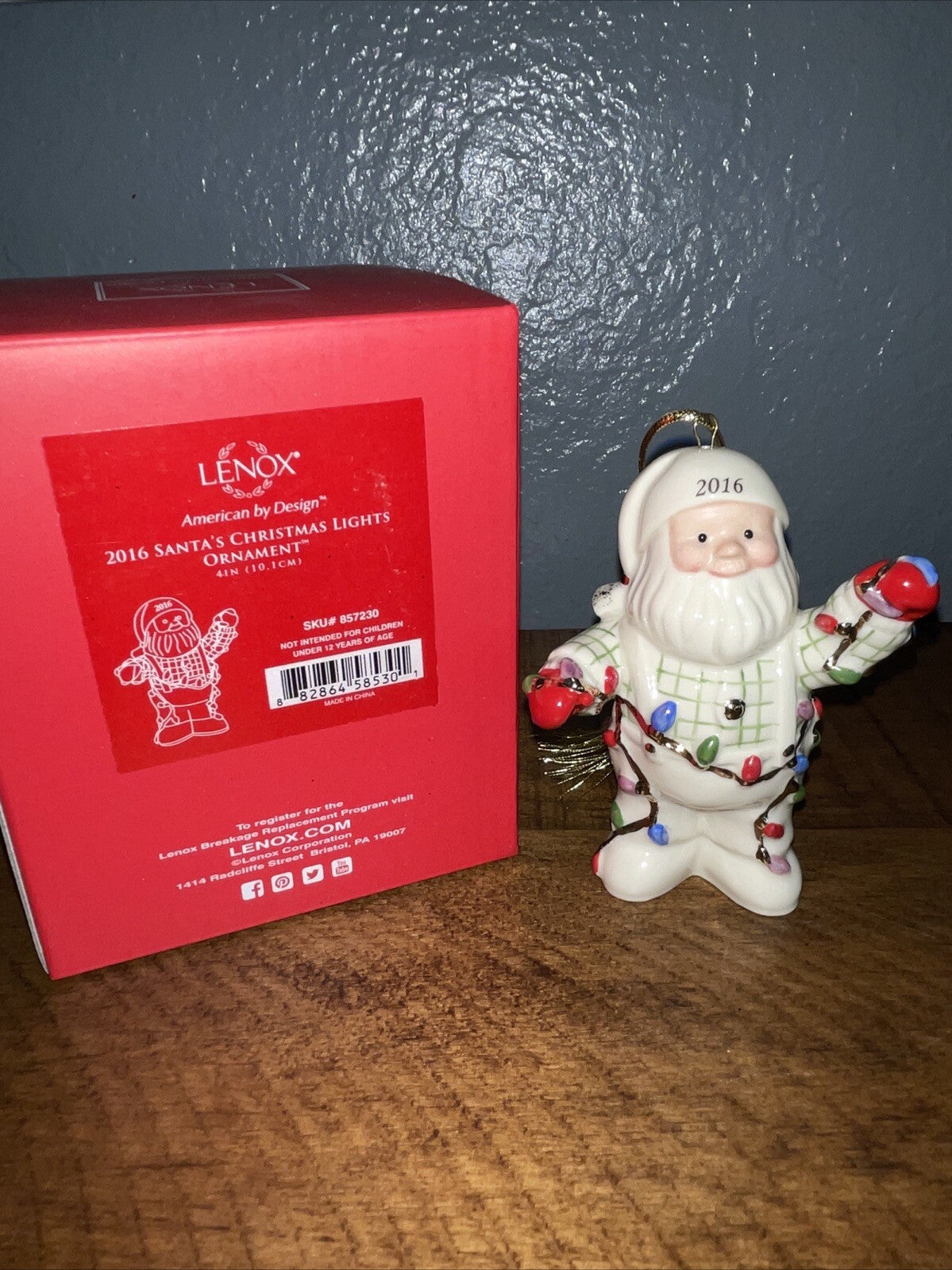 Lenox 2016 Santa's Christmas Lights  Christmas Tree Ornament LENOX - KOEEK
