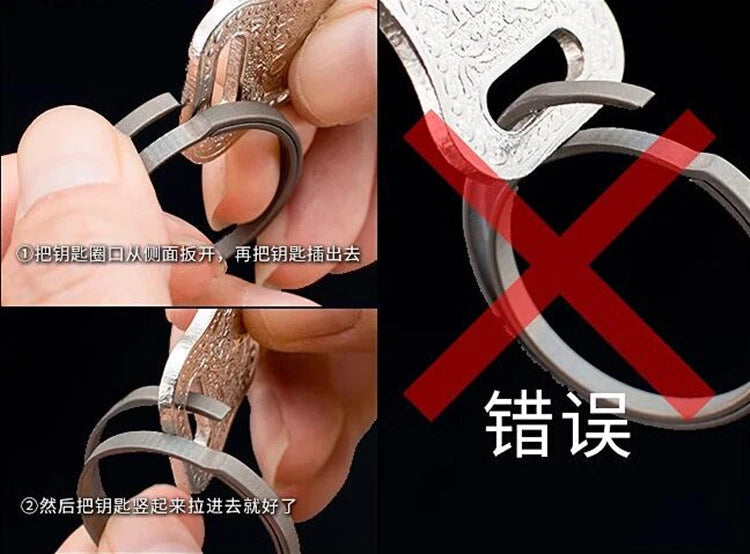 Titanium Alloy Skull Quick Release Hanging Buckle Car Keychain Key Ring EDC Gift 07FC0E-D4 - KOEEK