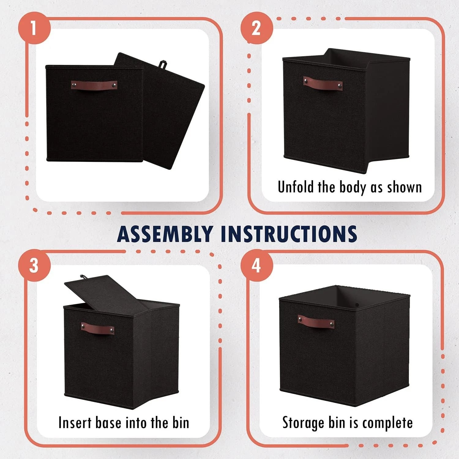 13 x 15 x 13 Karaks Storage Cube Storage Box, Foldable Storage Box 07FC0E-D4 - KOEEK