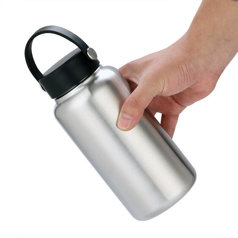 Stainless Steel Water Bottle Wide Mouth Single Wall with Leak Proof Water Bottle 07FC0E-D4 - KOEEK