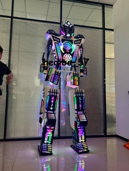 Glowing LED Robot Costume - Illuminated Cosplay For Dance & Parties DJ Part 07FC0E-D4 - KOEEK