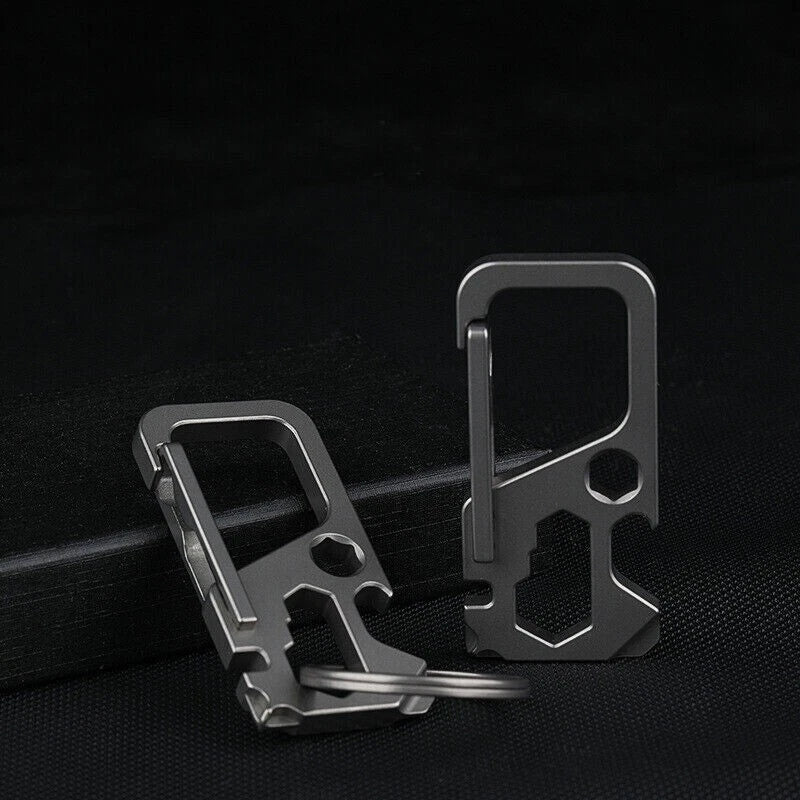 TC4 EDC Titanium Alloy Mechanic Keychain Carabiner Opener Portable Outdoor Multi 07FC0E-D4 - KOEEK