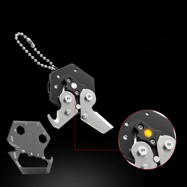EDC Multi Tools Mini Portable Gadget 14-in-1 Pocket Multi Tool Keychain Key Ring 07FC0E-D4 - KOEEK
