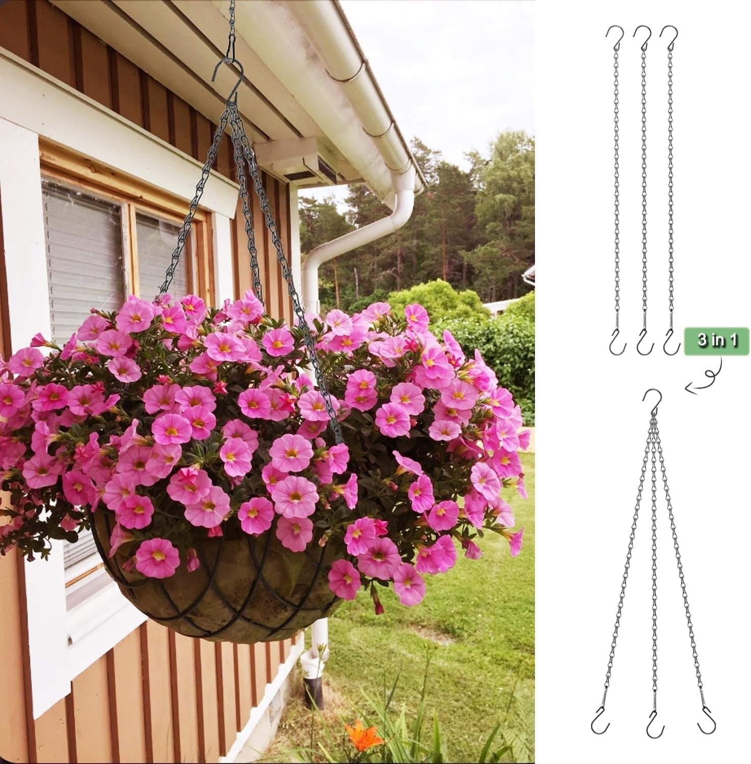 new 10 Pack 21 Inch Black Hanging Chains with Hooks for Grow Lights WHT 07FC0E-D4 - KOEEK