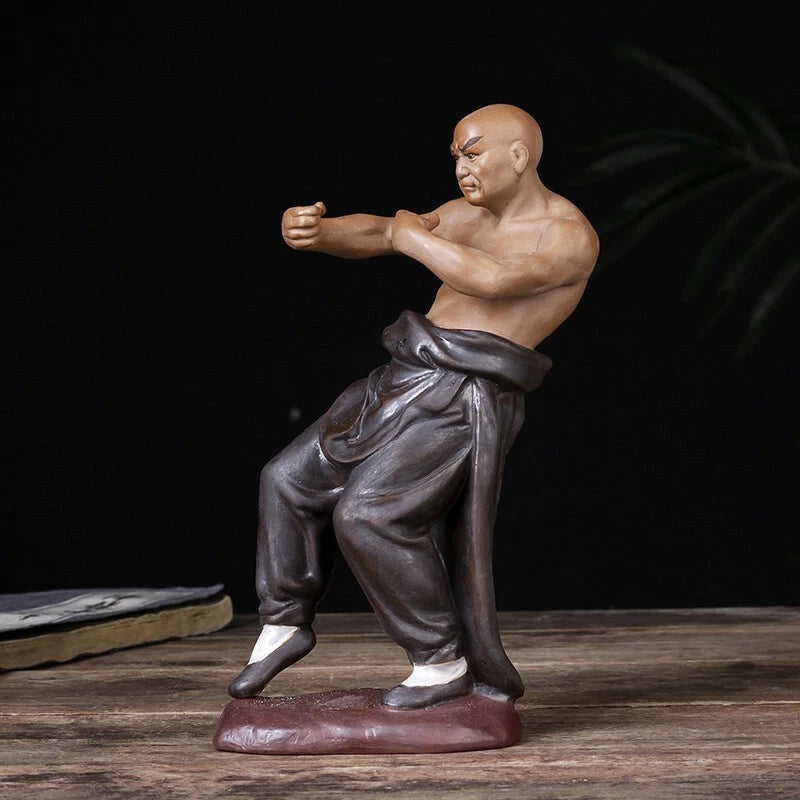 4PCS Set Chinese Kung Fu Shaolin Monk Ceramics Material Arts Figure Home Decorat 07FC0E-D4 - KOEEK