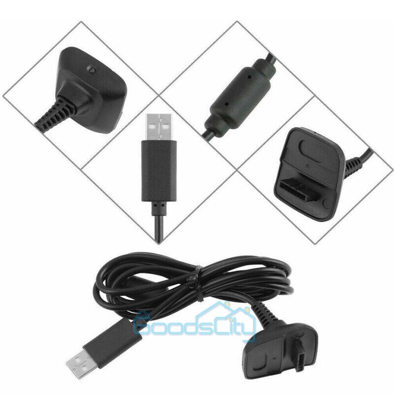 ny 4800mAh genopladelig batteripakke til Xbox 360 USB-controller &amp; opladerkabel