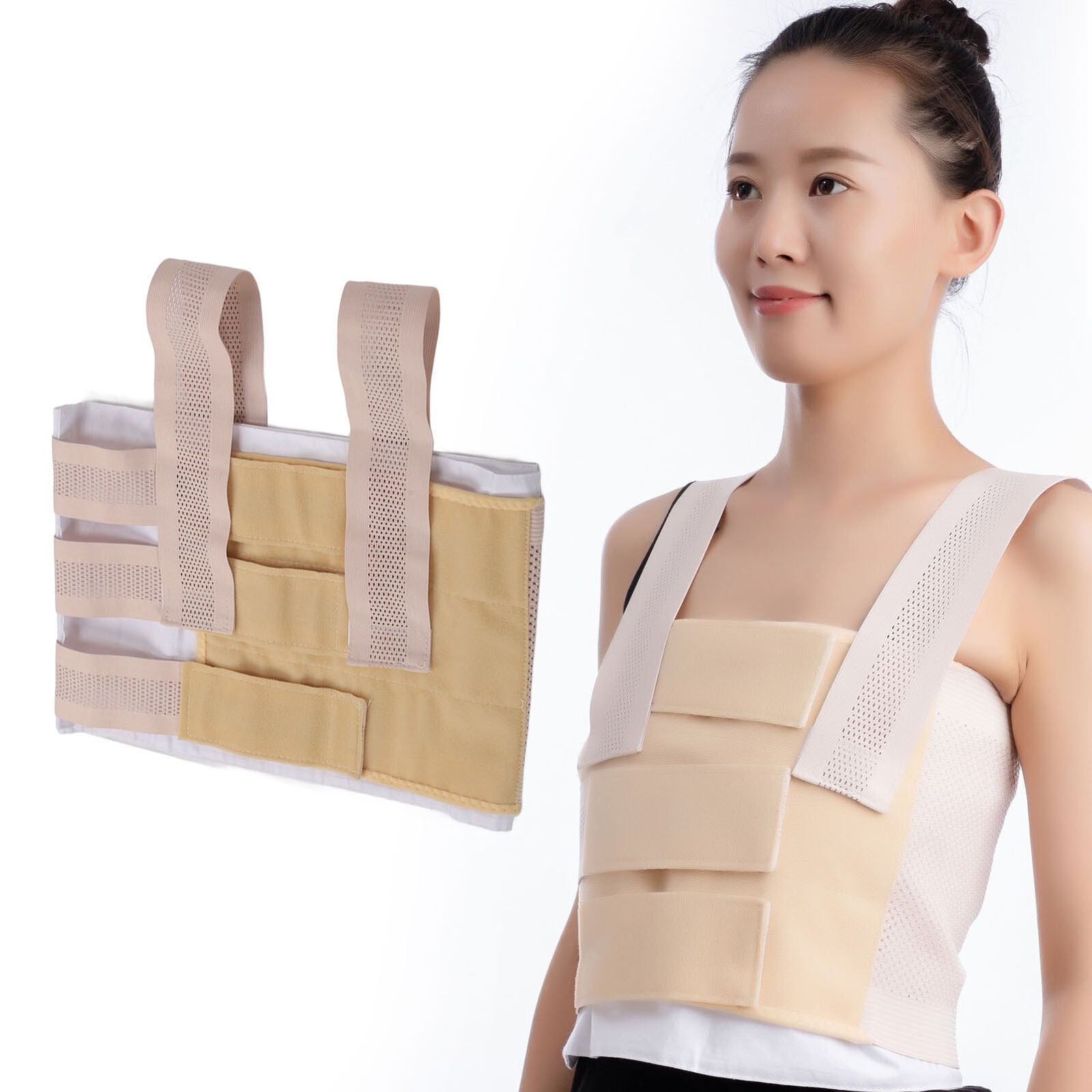 new Broken Rib Belt M Adjustable Chest Support Brace For Rib Fractures Thoracic HGF koeek - KOEEK