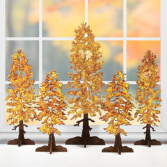 new DAZONGE Fall Decor - 5PCS Wooden Standing Trees Signs - Yellow DAZONGE - KOEEK