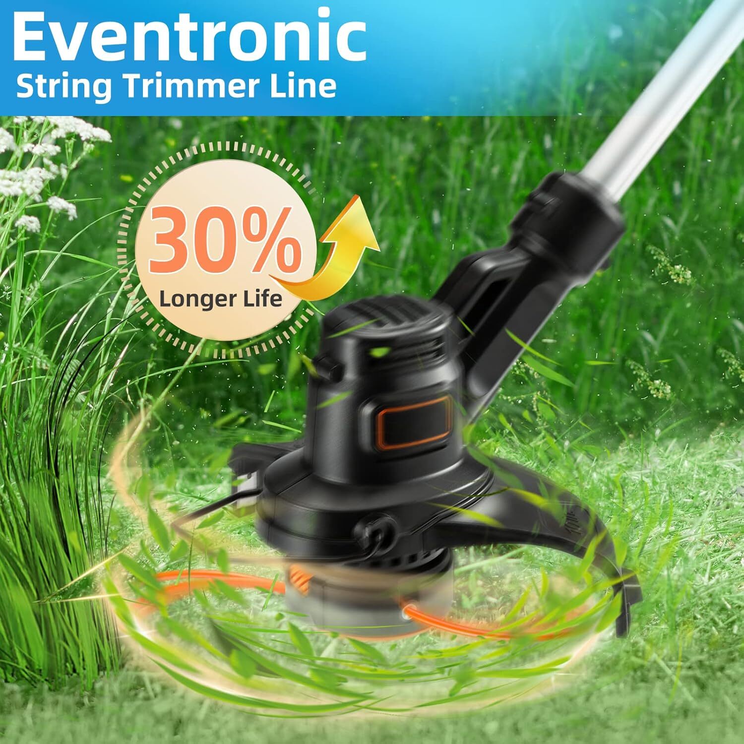 new Weed Eater String, Eventronic 095 Trimmer Line of 295FT .095", Orange