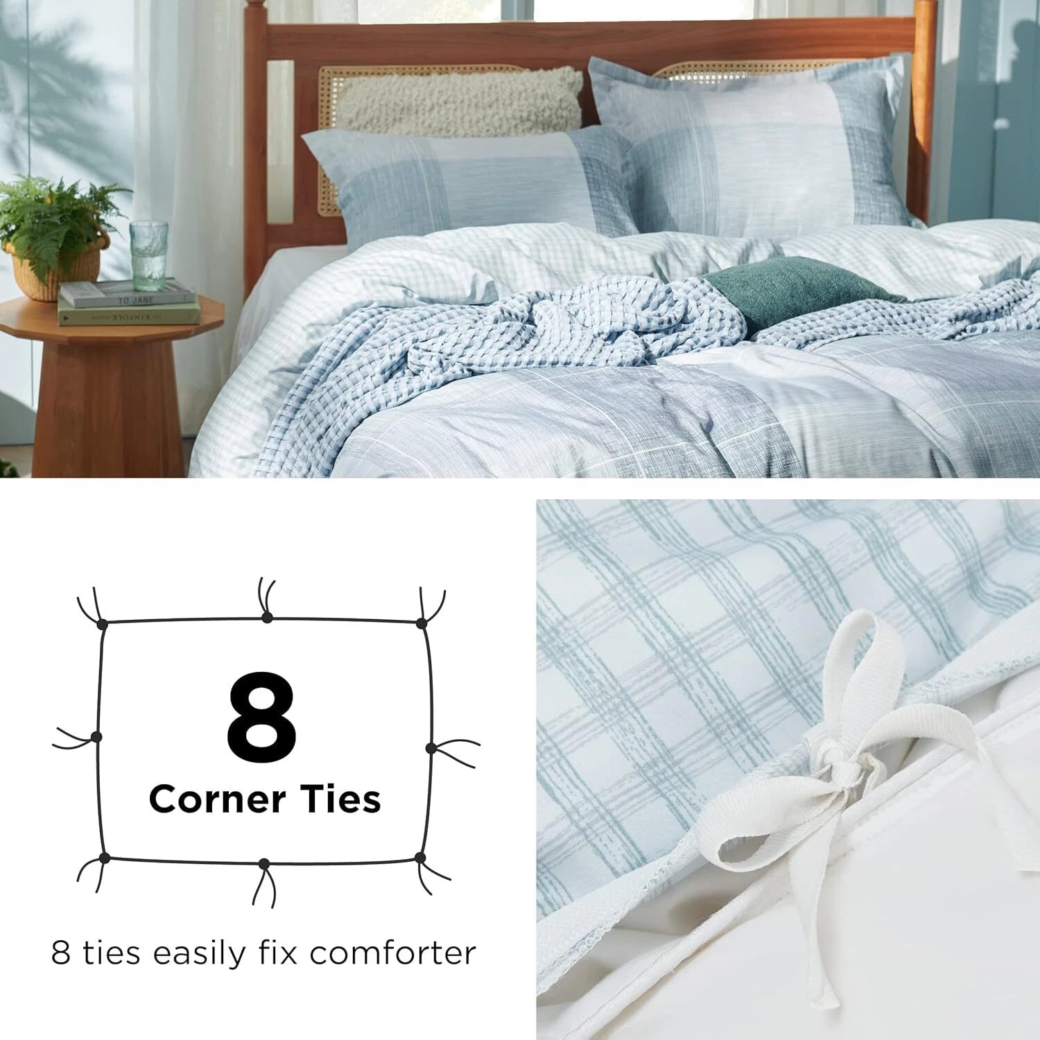 Twin Duvet Cover Kids - Reversible Buffalo Plaid Duvet Cover Set Zipper Closure 07FC0E-D4 - KOEEK