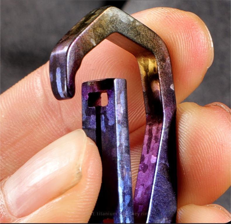 Titanium Carabiner Keychain Clip Car Key Chain Fob Key Ring Holder Organizer EDC 07FC0E-D4 - KOEEK