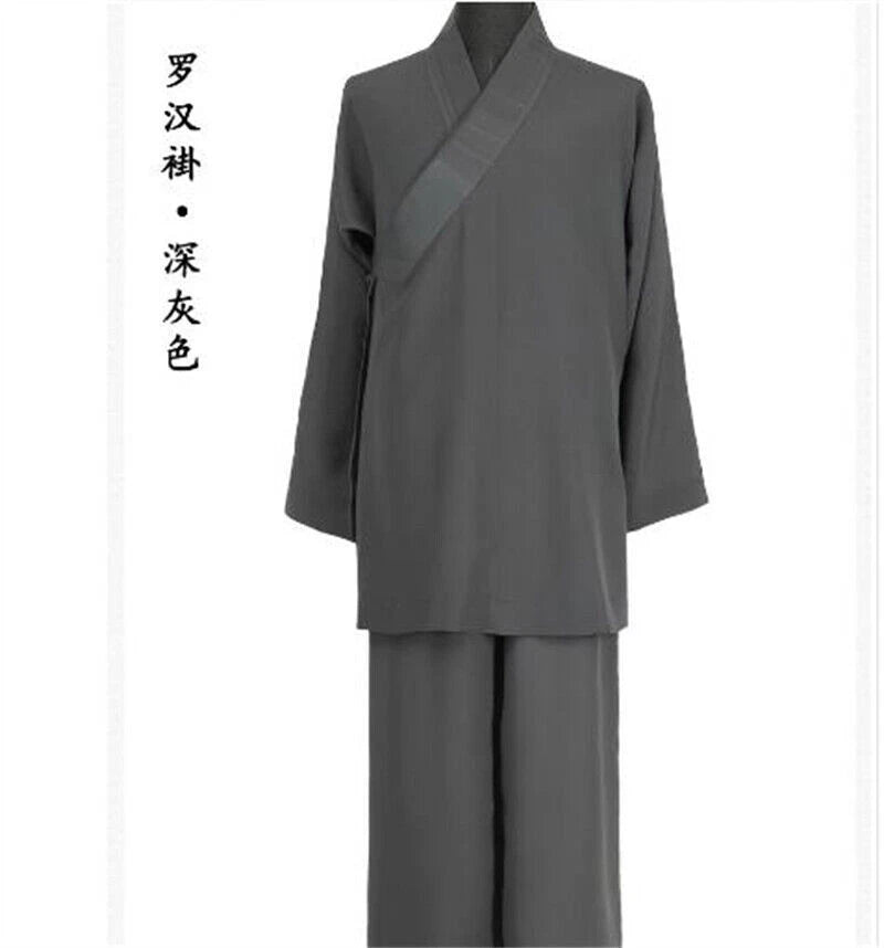 Buddhist Shaolin Monk Robe Linen Kung Fu Suit Meditation Uniforms Full Set 07FC0E-D4 - KOEEK