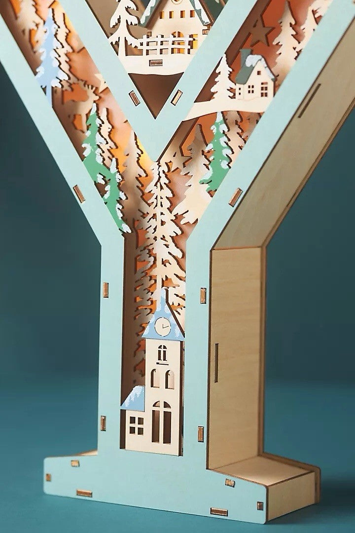 ANTHROPOLOGIE WONDERLAND MONOGRAM LETTER “Y” HOLIDAY CHRISTMAS LIGHT UP ANTHROPOLOGIE - KOEEK