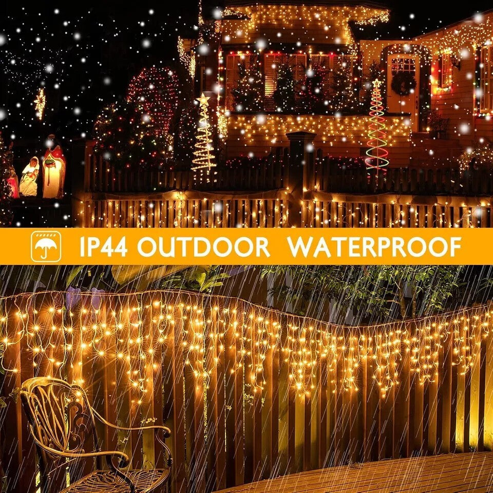 13~130ft Curtain Icicle Lights Wedding Party LED Fairy Christmas Indoor Outdoor 07FC0E-D4 - KOEEK
