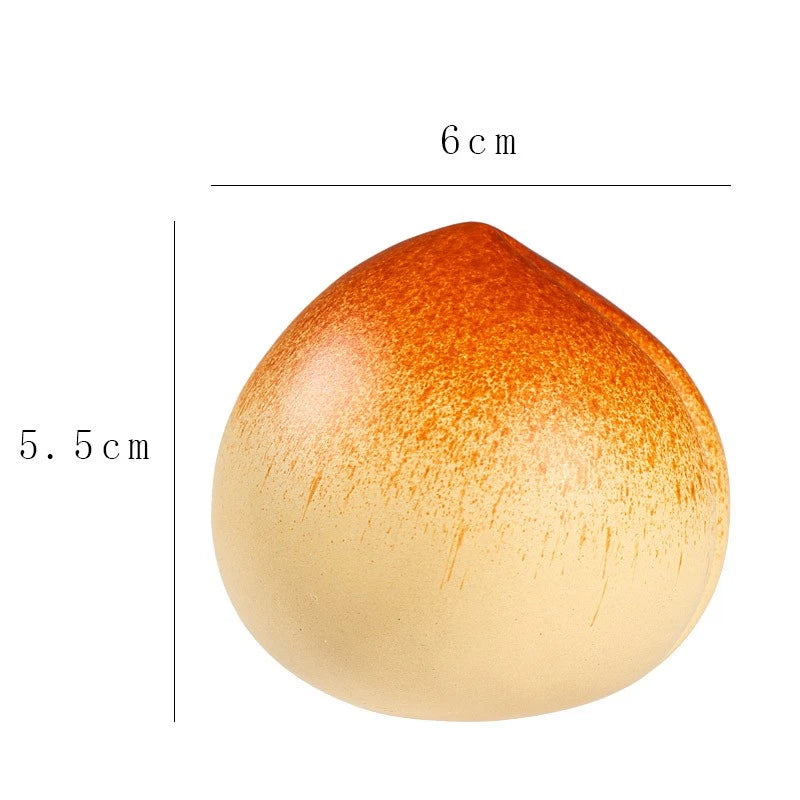 6cm Purple Clay Tea Pet Longevity Peaches Ornament Tea Playing Decoration Gift 07FC0E-D4 - KOEEK