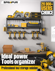 Power tool organizer for tool storage, drill rack with charging station 07FC0E-D4 - KOEEK