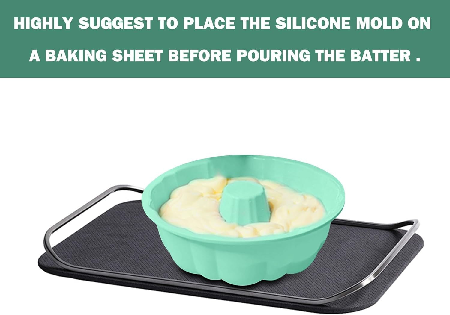 new 10 Inch Silicone Cake Pan for Bundt, 12 Cups Nonstick Fluted Tube for... 07FC0E-D4 - KOEEK
