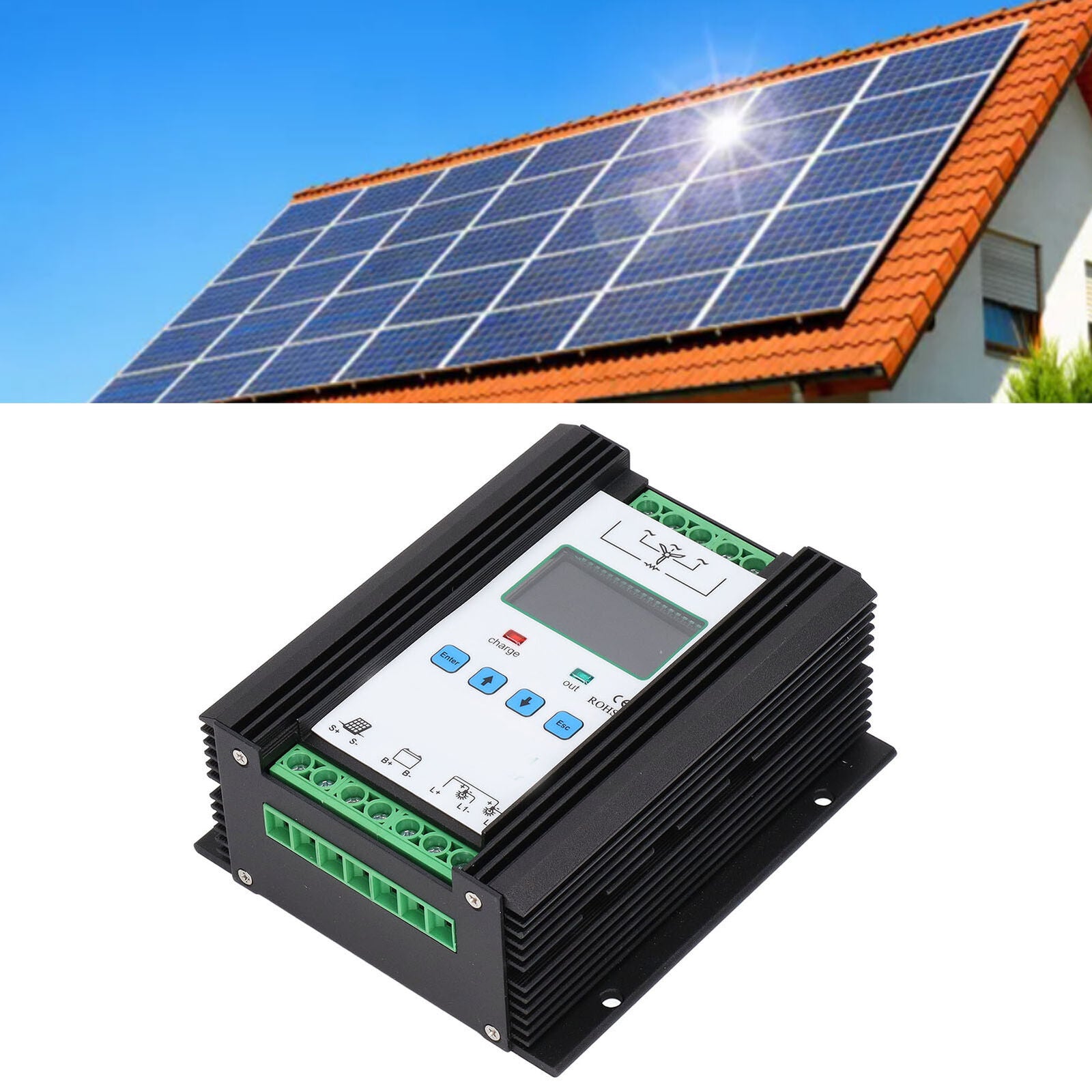 new Wind Solar Hybrid Controller Intelligent Control Wind Solar Regulator 12V 24V koeek - KOEEK