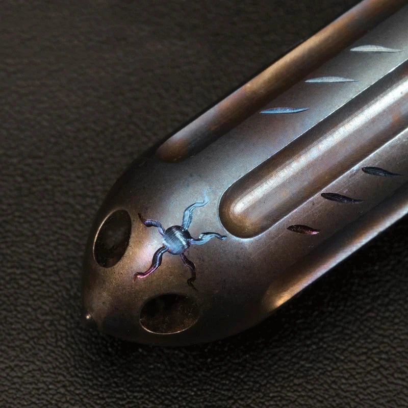 Outdoor EDC Hand Carved Titanium Waterproof Box Pill Case Storage Tank Portable 07FC0E-D4 - KOEEK