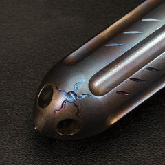 Outdoor EDC Hand Carved Titanium Waterproof Box Pill Case Storage Tank Portable 07FC0E-D4 - KOEEK