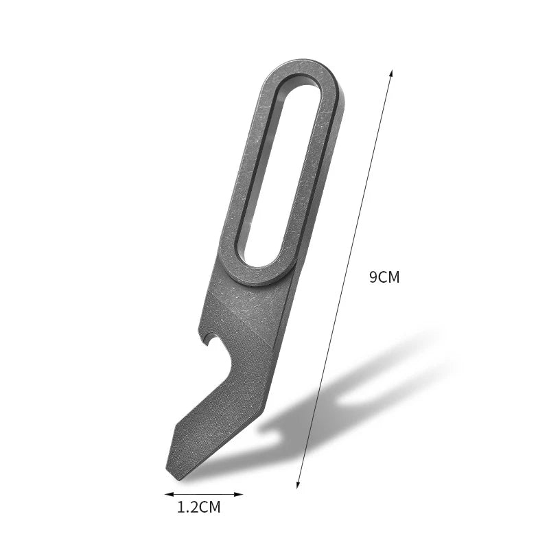 EDC Titanium Keychain Pry Bar Crowbar Pocket Opener Wrench Outdoor Multi Tools 07FC0E-D4 - KOEEK
