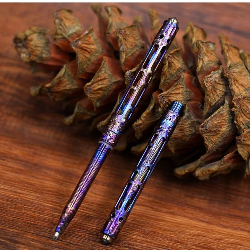 Mini Titanium Ballpoint Pen Handmade Signature Writing Pen Keychain Portable EDC 07FC0E-D4 - KOEEK