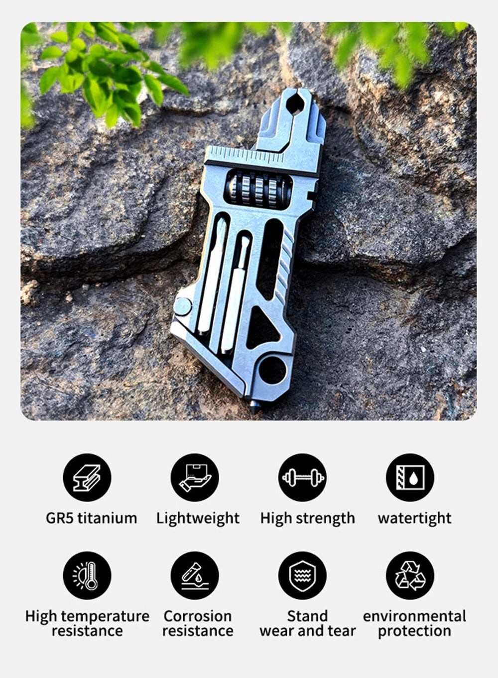 Hot EDC Titanium Alloy Mini Adjustable Spanner Wrench Portable Repair Tools 07FC0E-D4 - KOEEK