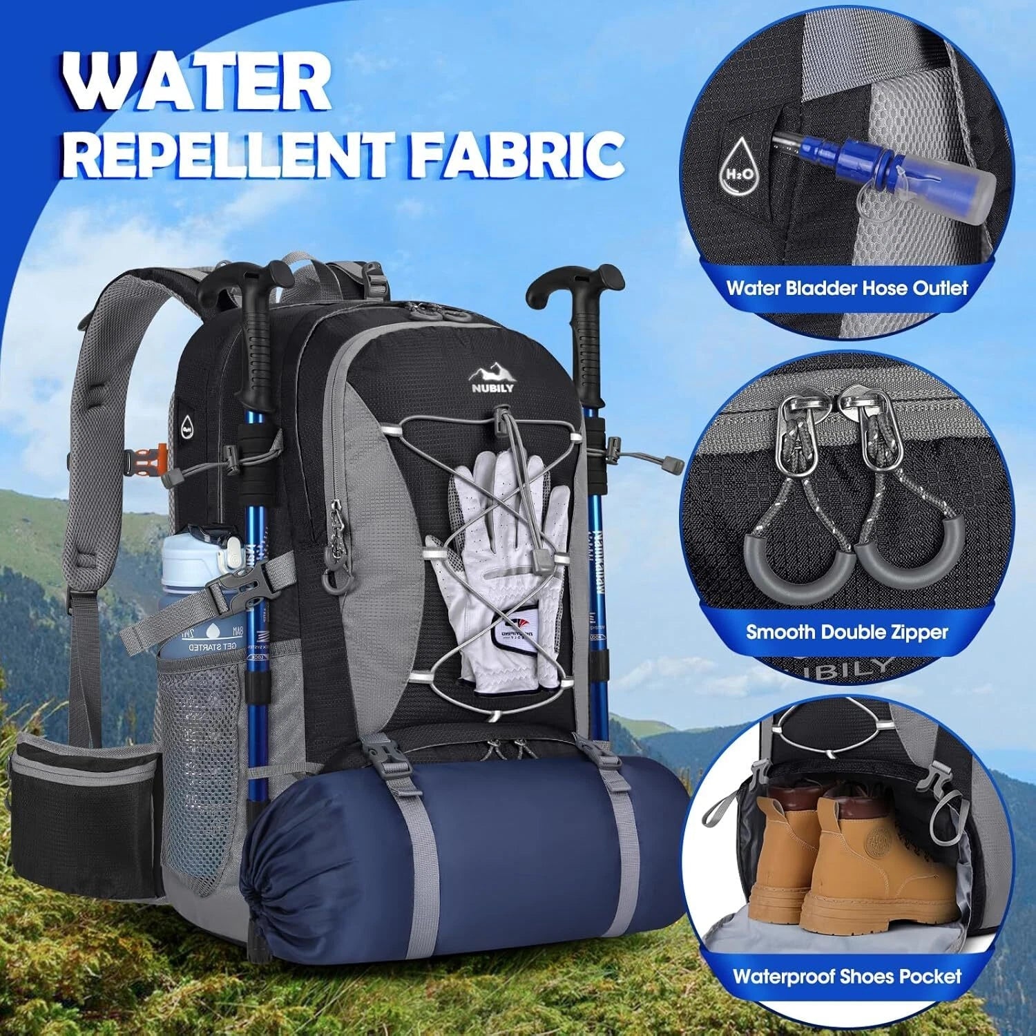 50L travel backpack for men and women lightweight outdoor travel backpacks 07FC0E-D4 - KOEEK