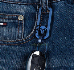Outdoor CNC Titanium TC4 Skull Key Carabiner w/ Key Ring Fast Hanging EDC Tool 07FC0E-D4 - KOEEK