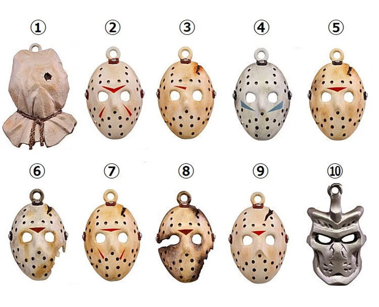 Friday the 13th Jason Voorhees Mask Keychain Set Of 10 1.75"  Tomy Takara TOMY_TAKARA - KOEEK
