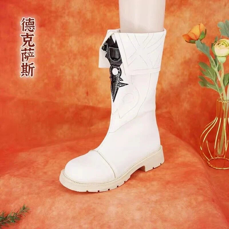Arknights Texas The Omertosa White Flat Bottom Long Boots Cosplay Shoes Props 07FC0E-D4 - KOEEK