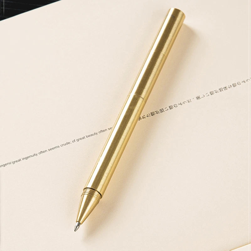 EDC Brass Double Headed Dual-purpose Signature Ballpoint Pen Pencil Office Gifts 07FC0E-D4 - KOEEK