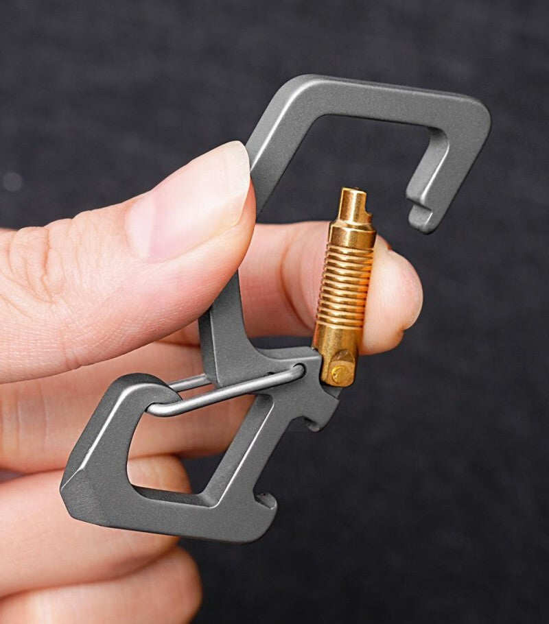 Outdoor EDC Titanium Key Chain Carabiner Clip with Bottle Opener Multi Tool Gift 07FC0E-D4 - KOEEK