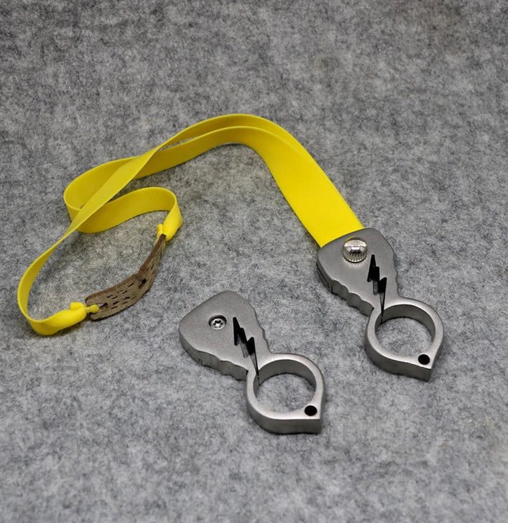 Frameless Safety Leisure Finger Ring Slingshot Stainless Steel Shooting Catapult 07FC0E-D4 - KOEEK