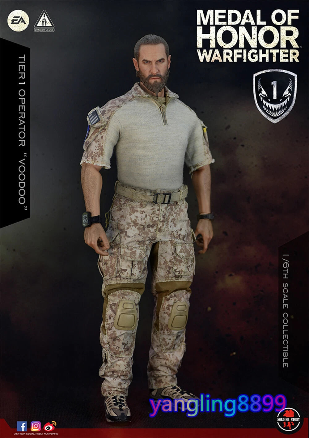 SoldierStory MEDAL OF HONOR WARFIGHTER TIER 1 OPERATOR "VOODOO" Action Figure BN 07FC0E-D4 - KOEEK