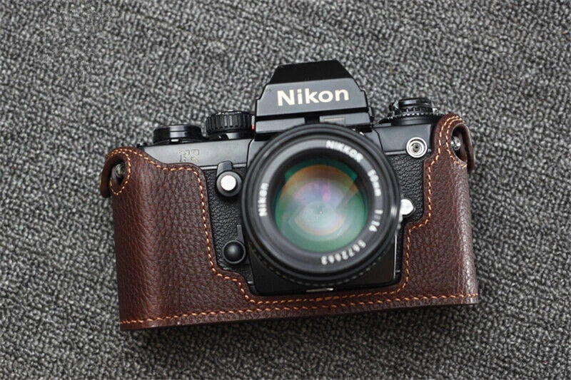 Handmade Leather Half Case Retro Protective Cover For Nikon F3 Camera 07FC0E-D4 - KOEEK