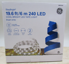 2 PACK GE StayBright 240-Light 19.6-ft White Integrated LED Christmas Tape Light GE - KOEEK