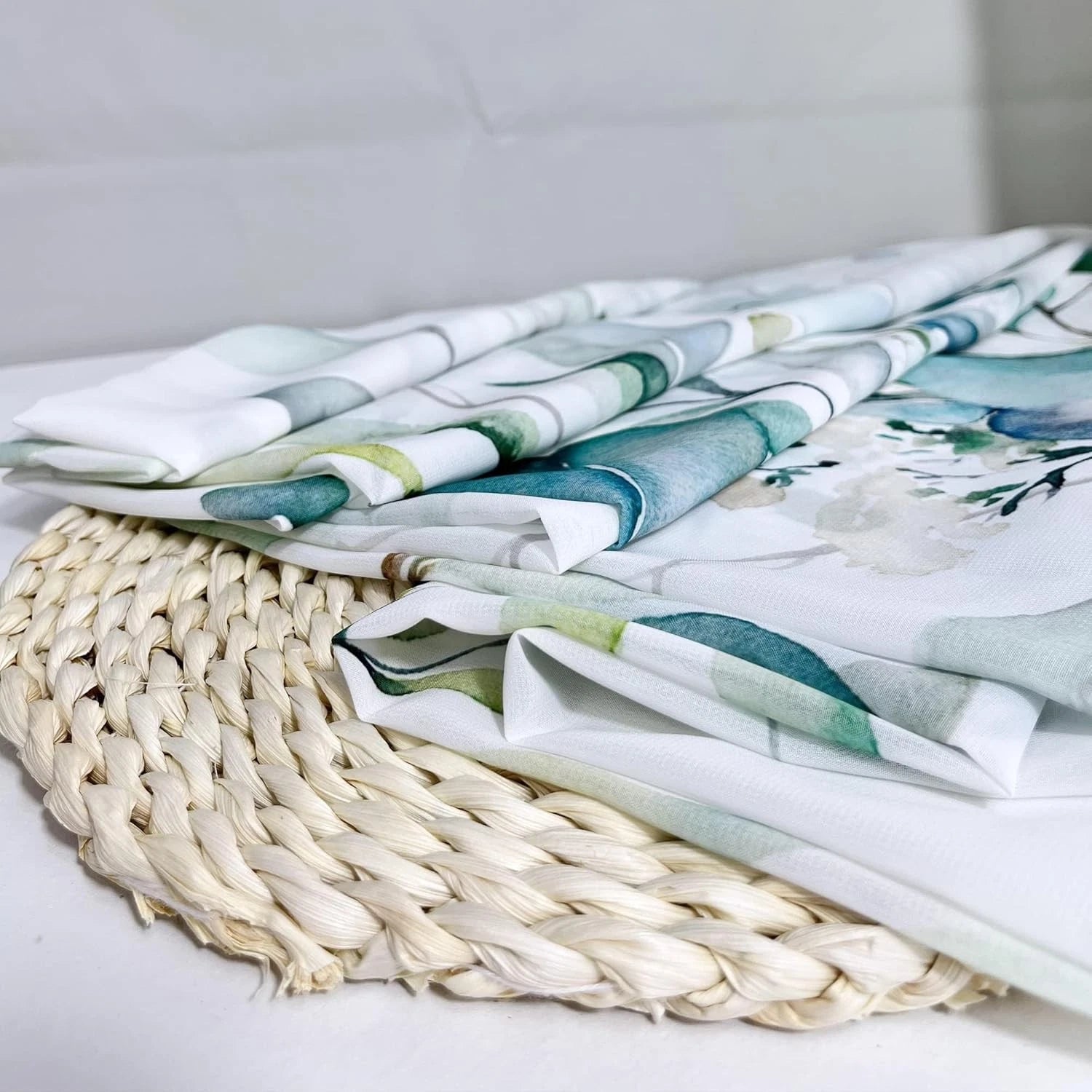 Green Eucalyptus Leaves Curtains for Living Room 96 inch Length 2 Panels Set 07FC0E-D4 - KOEEK