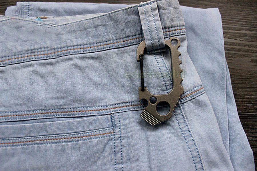 EDC TITANER Titanium TC4 CNC Ti Key Chain Carabiner Opener Crowbar Outdoor Tool TITANER - KOEEK
