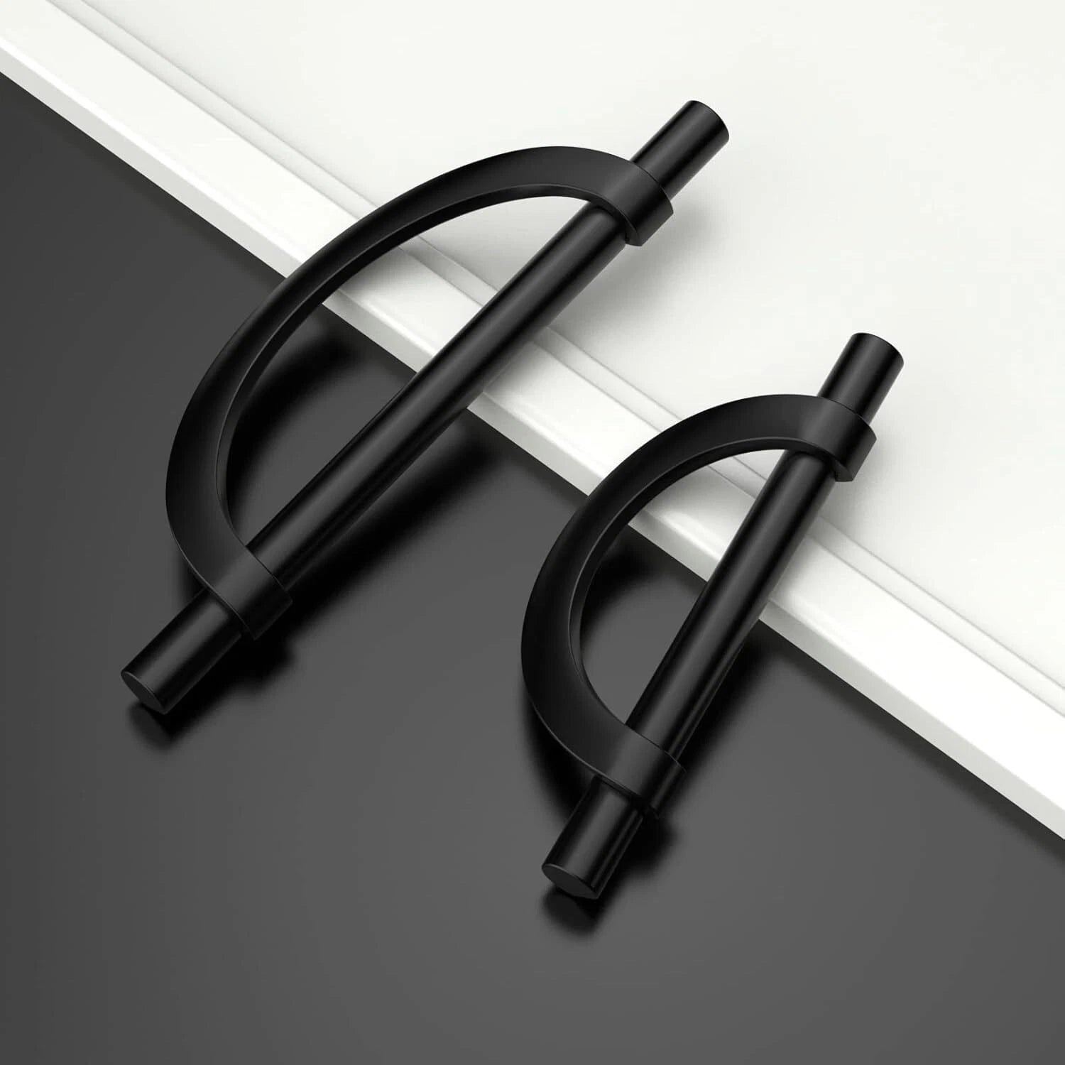10 Pack Matte Black Cabinet Pulls 5 in (128 mm) Drawer Pulls 07FC0E-D4 - KOEEK
