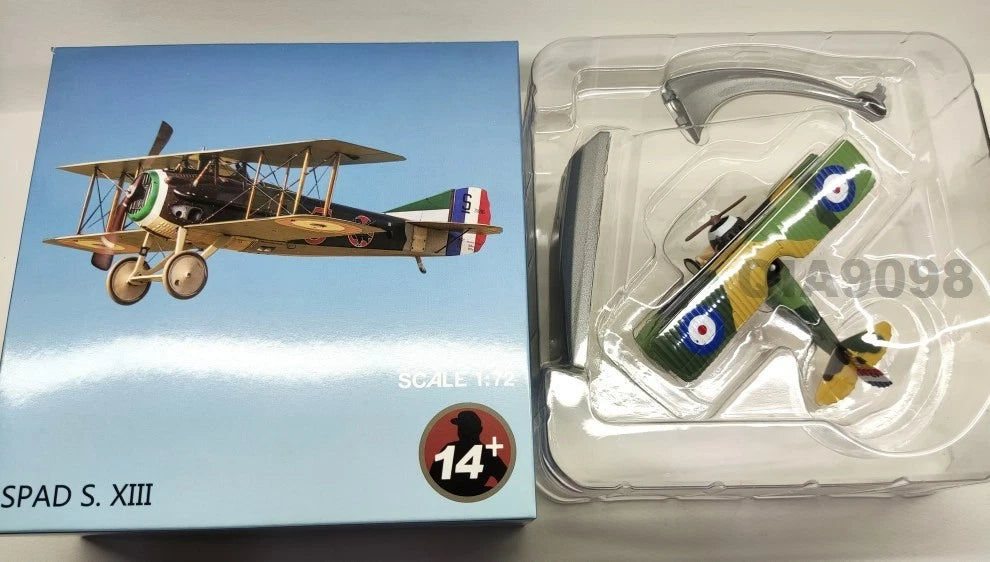 1/72 Scale WWI French Air Force Spad S. XIII Aircraft Metal + Plastic Model 07FC0E-D4 - KOEEK