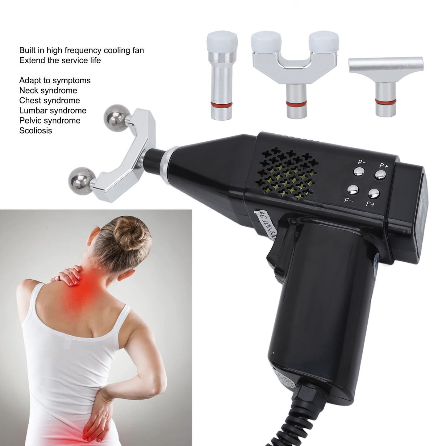 new Electric Chiropractic Strength Spine Massager For Scoliosis (UK Plug ) HGF koeek - KOEEK