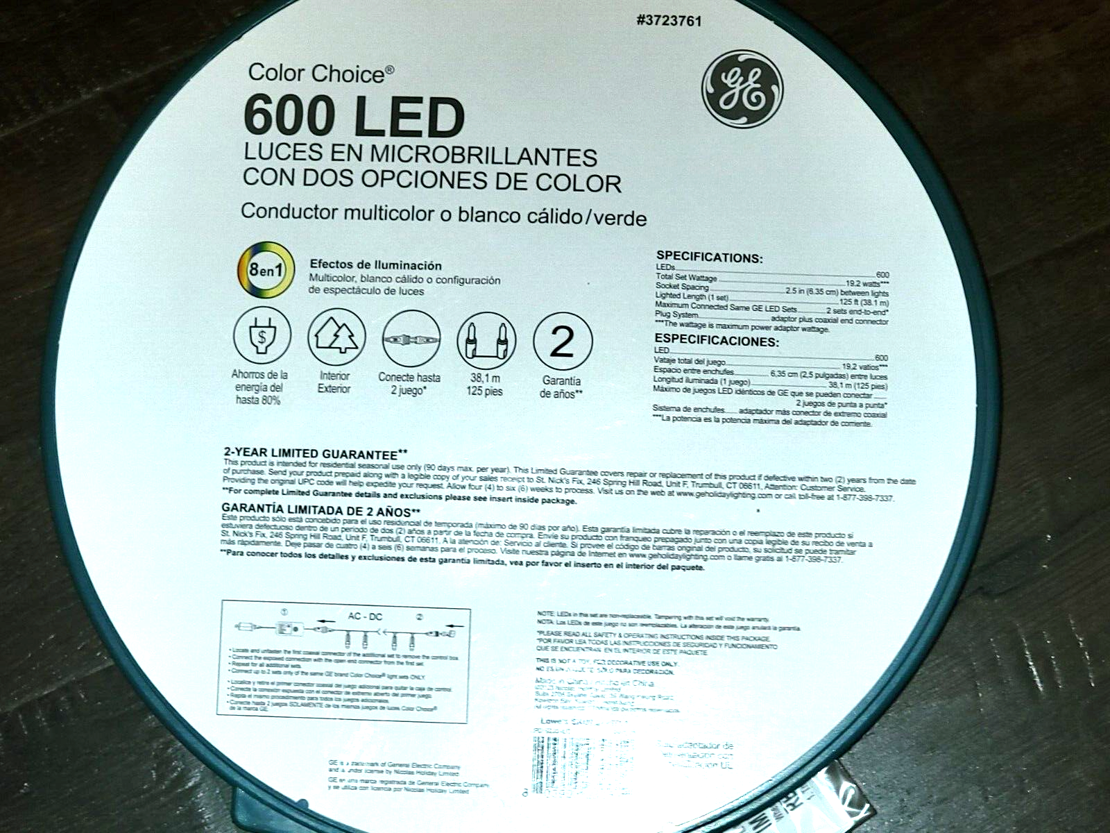GE Color Choice 600 Ct Dual Color Multicolor Warm White LED MicroBright Lights GE - KOEEK