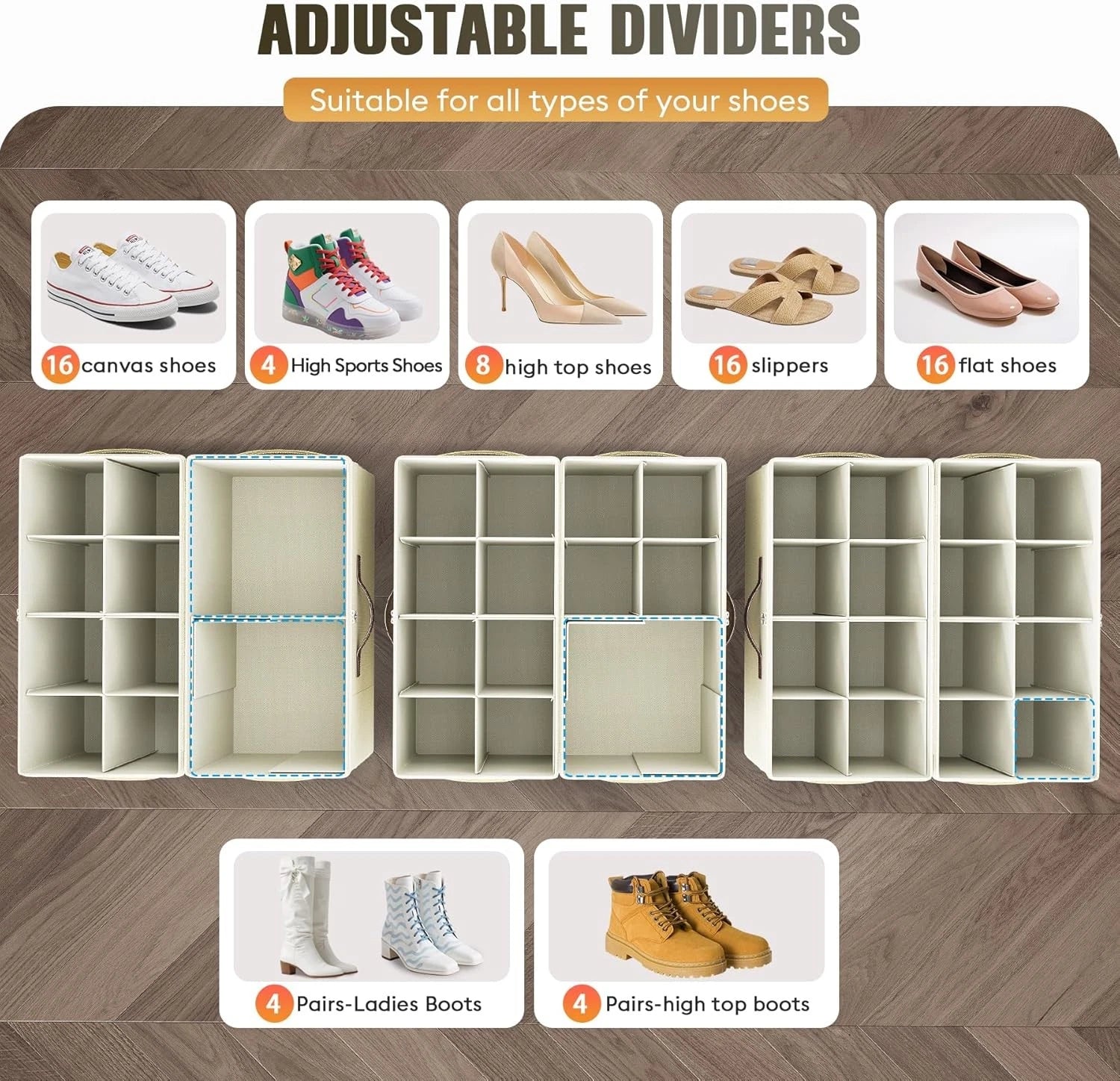 2-piece shoe cabinet storage box,transparent foldable shoe boxadjustable shelves 07FC0E-D4 - KOEEK