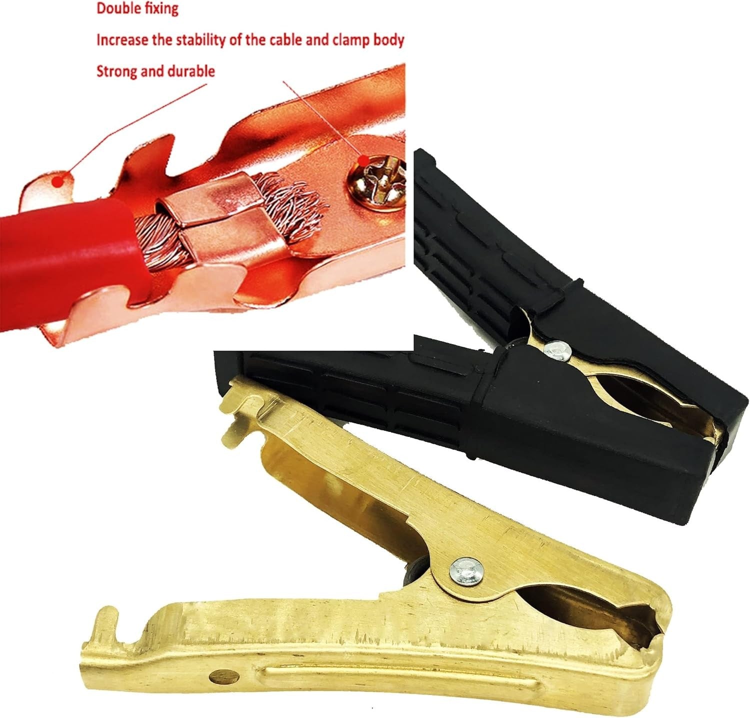 new 2Pcs Insulated Alligator Clips 100A-500A Electrical Heavy Duty 100a