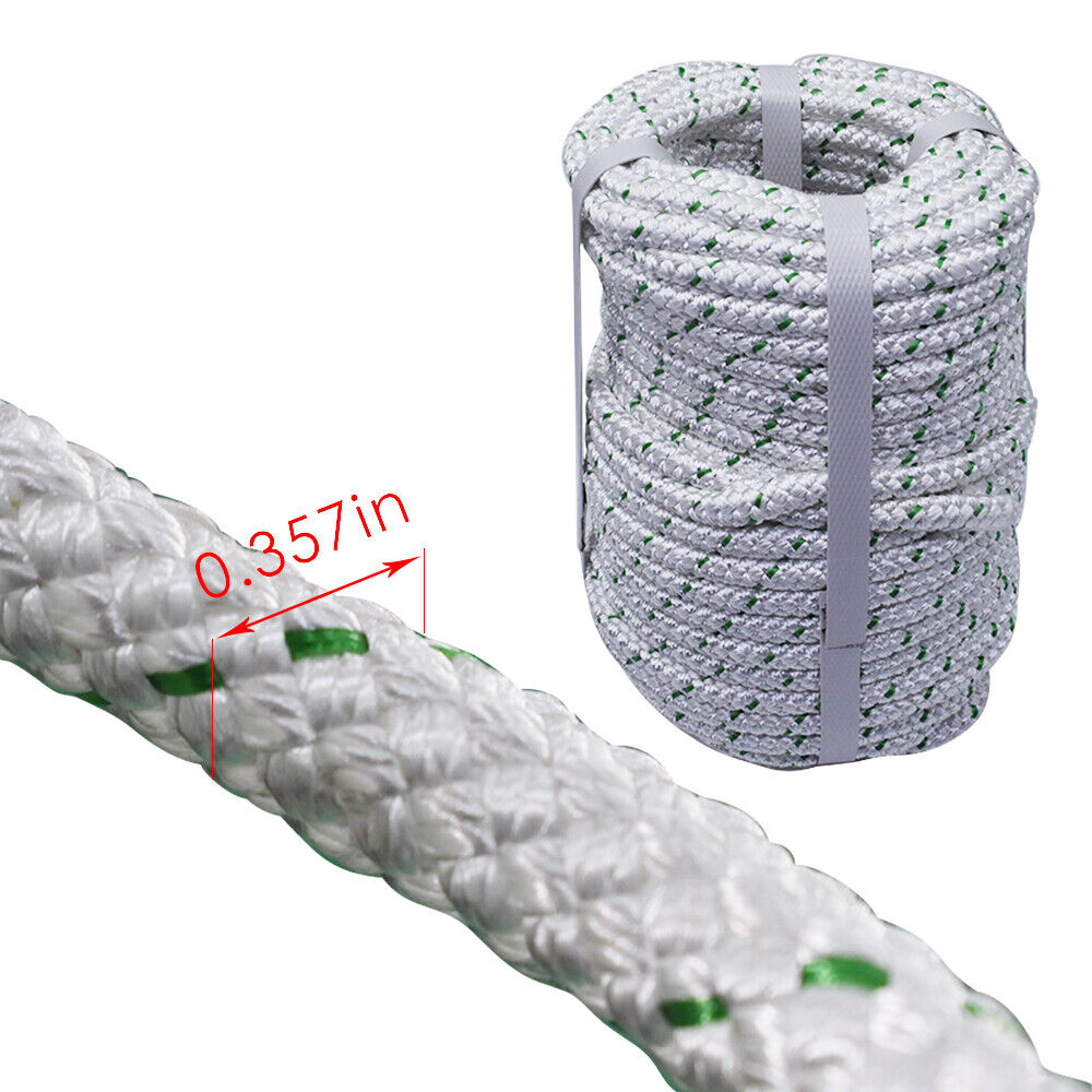 100FT Double Braid Polyester Rope 3/8'' 4800Lbs Breaking Strength