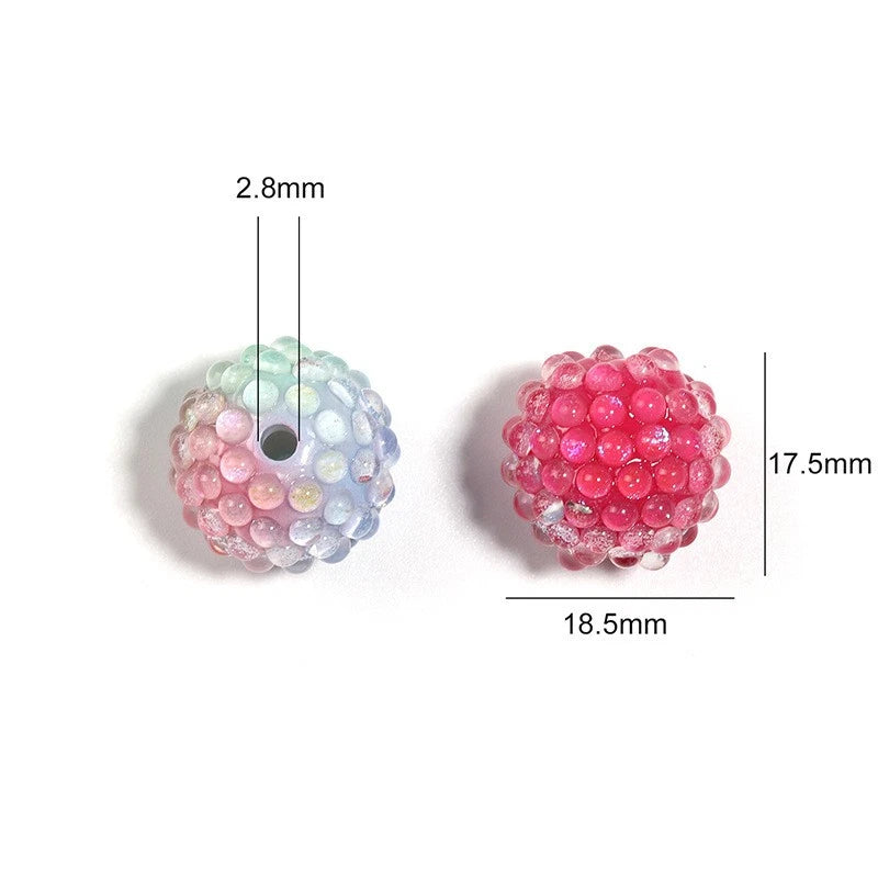 20Pc Aurora Mermaid Bead Through Hole Round Bead Diy Jewelry Accessories 07FC0E-D4 - KOEEK