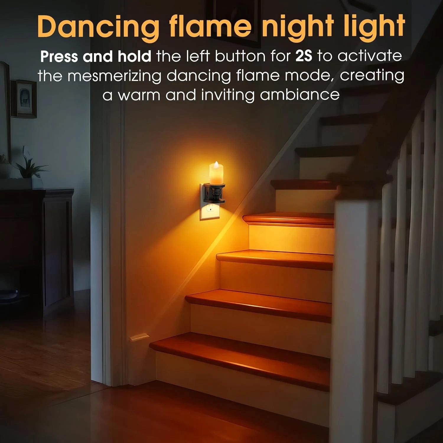 Flameless Candle Night Light, 2-Pack, Plug-In Night Light 07FC0E-D4 - KOEEK