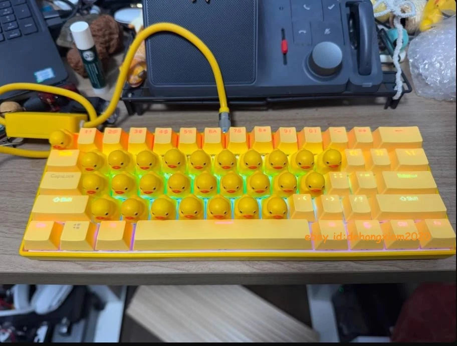 Cute Yellow Duck Mechanical Keyboard Press Crow USB Interface Keyboard Gifts 07FC0E-D4 - KOEEK